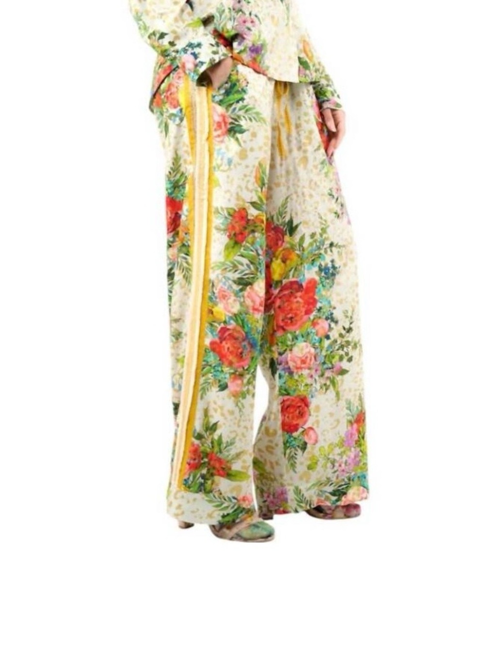 Aratta Harriet Wide-Leg Pants in Cream Floral Combo - Picture 5 of 6